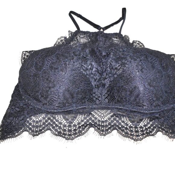 Victoria Secret PINK Black Halter Racer Back Lace Bralette Size Small - Picture 6 of 6